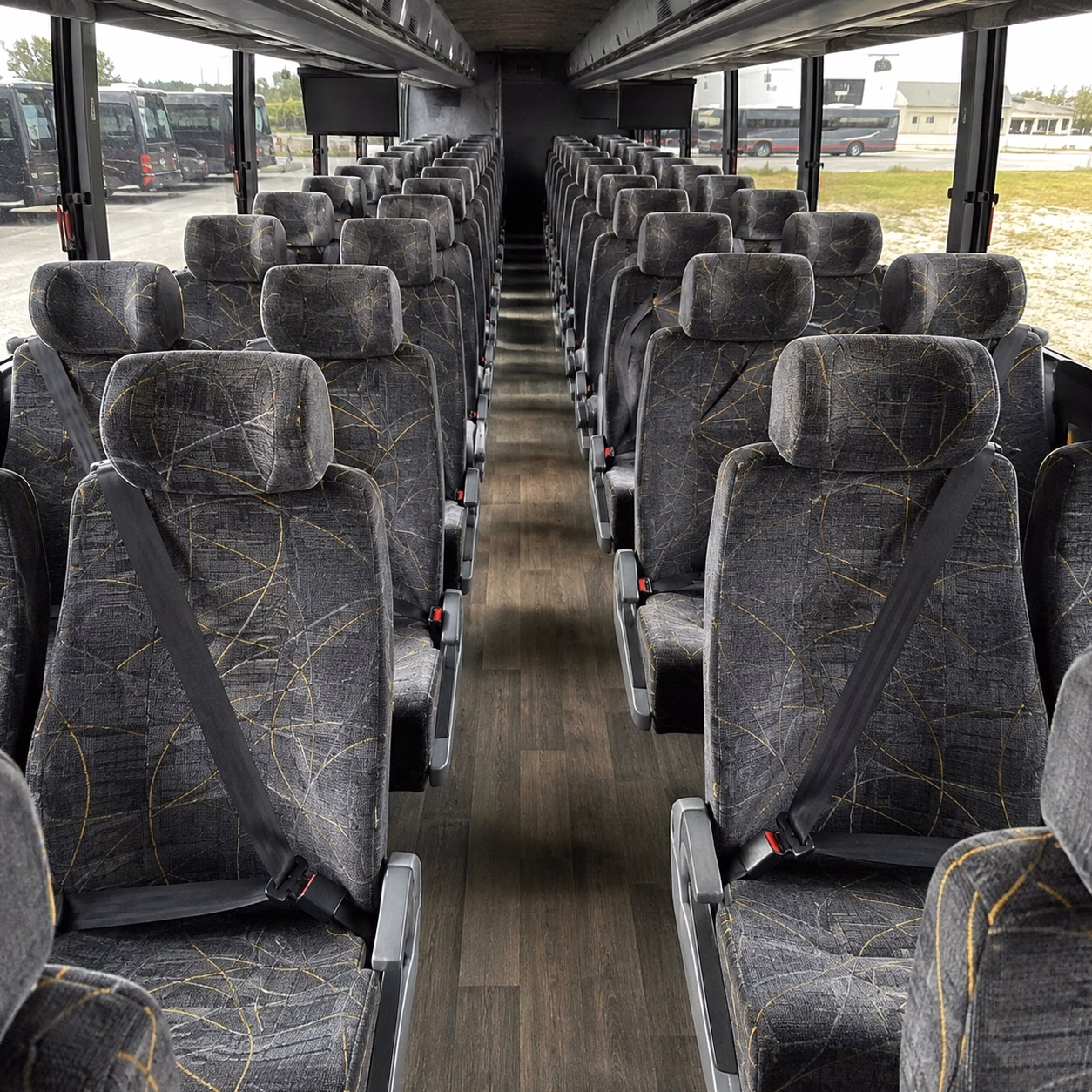 56 passenger charter bus interior
