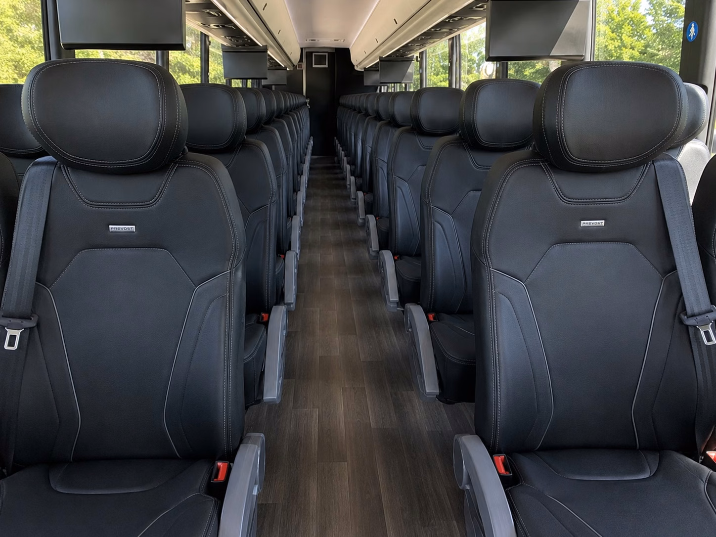 stockton charter bus rental interior